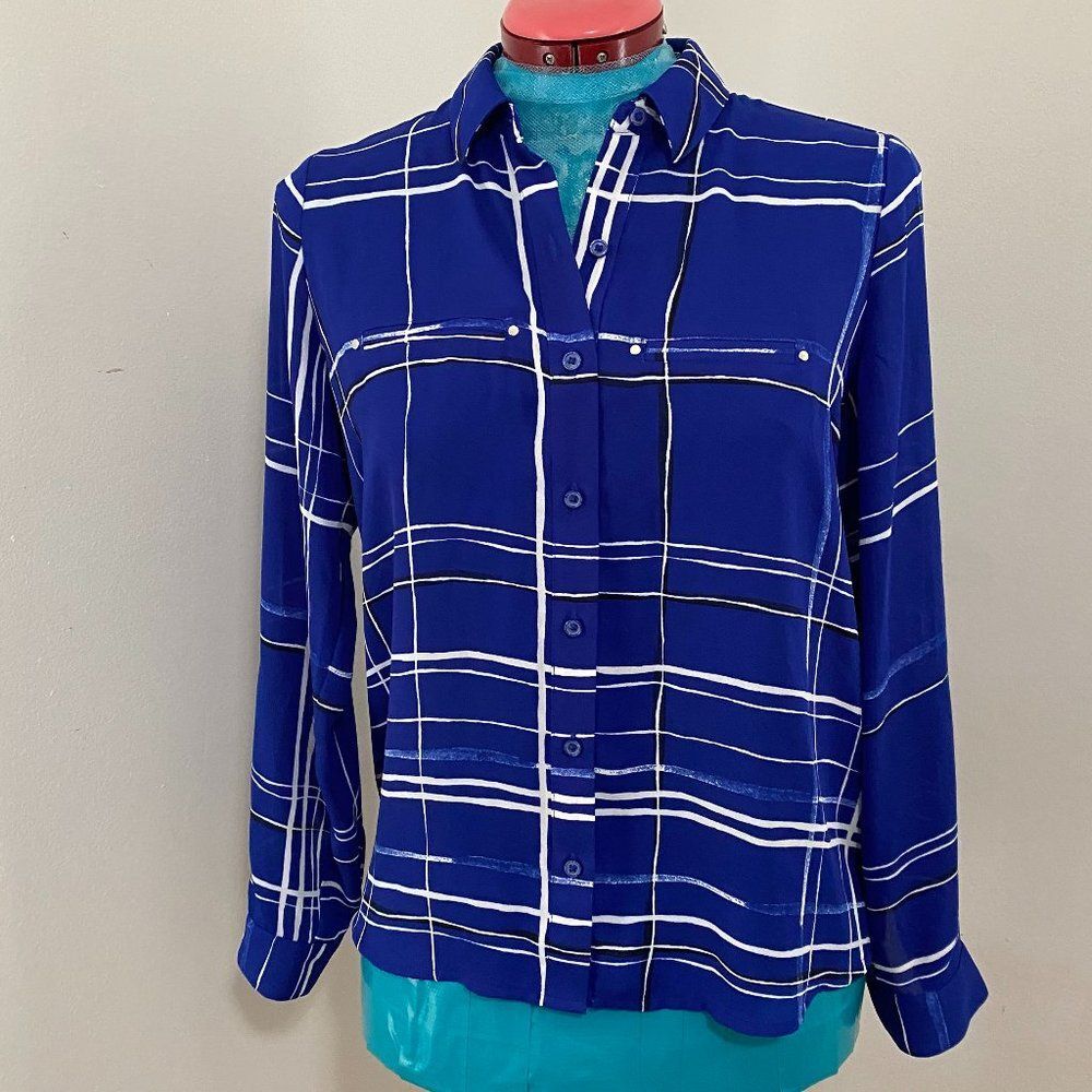 Apt 9 Button Down Long Sleeve Striped Womens Top Size SP